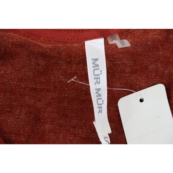 Mur Mur Womens Size Small Burnout Open Back Long Sleeve Top Shirt Rust Red - Picture 9 of 9